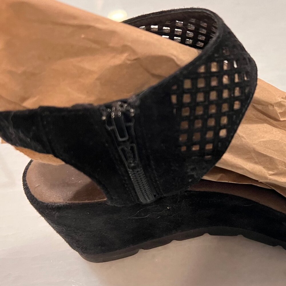 Gabor Black Suede Platform Shoes Sz 9